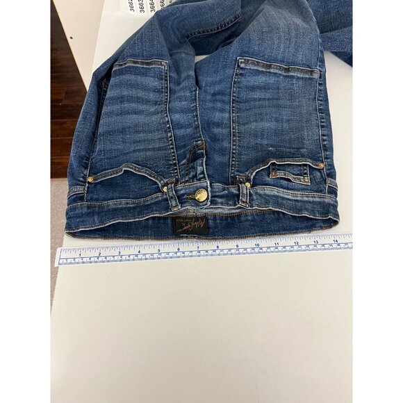 Ashley Graham X Marina Rinaldi Idioma Contrast Raw Hem Jeans Womens Size 6 - Picture 11 of 14